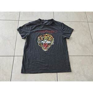 Ed Hardy By Christian Audigier Large Tiger Head T-Shirt Unisex Sz M